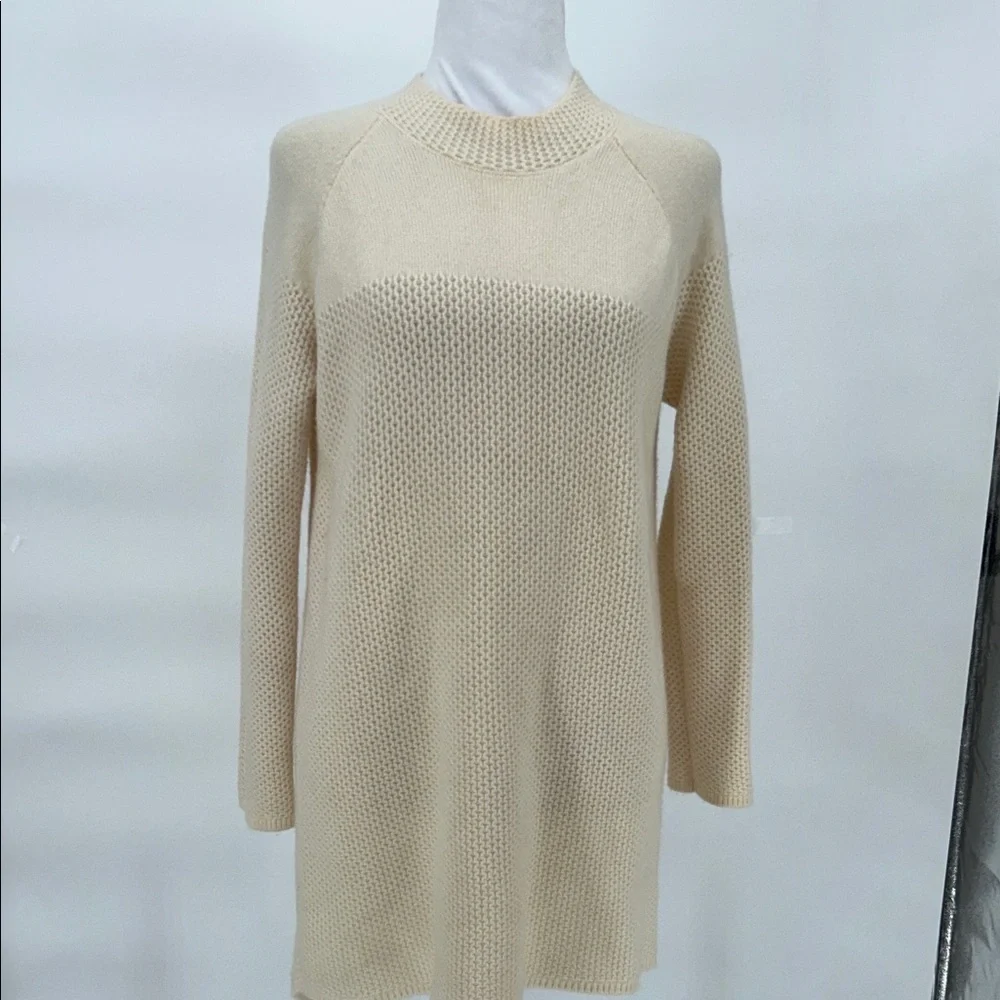 DONGXIAC Ordos Cashmere Knit Dress Ivory Long Sleeve Size 95 Luxury - Picture 3 of 16